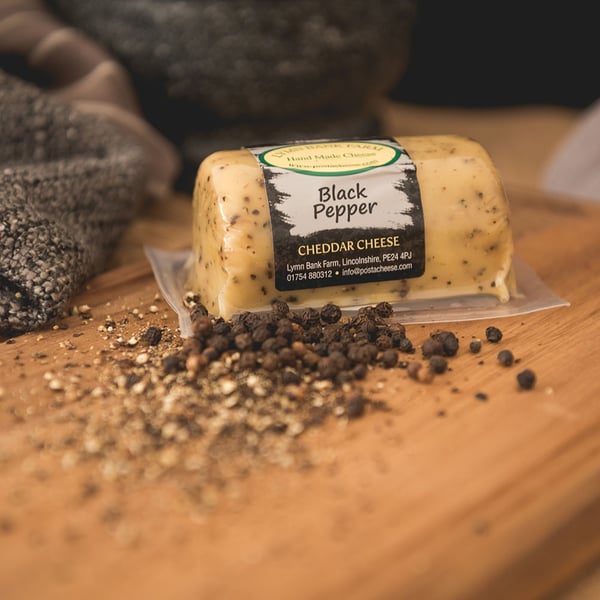 Cracked Black Pepper, a 145g barrel of flavoured cheddar