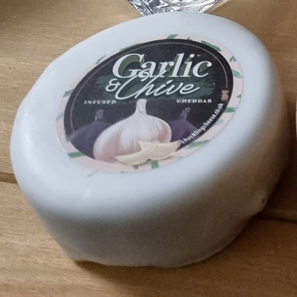 Garlic & Chive, a 200g truckle of flavoured cheddar